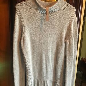 J Crew Women's Medium Light Gray Mock Turtleneck Sweater NWT
